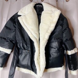 PLUSH WRAP PUFFER JACKET